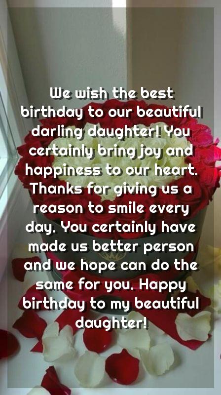 wishing birthday to daughter